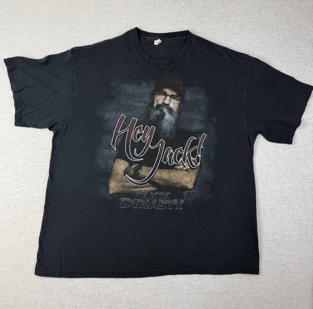 Duck Dynasty Phil Robertson Hey Jack T Shirt Mens XL Black Graphic Tee